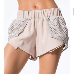 MICHI Flash shorts cream mesh net activewear shorts small